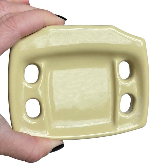 Vintage Porcelain Bathroom Fixtures Yellow Toothbrush Mount Toilet Paper MCM - Picture 2 of 16